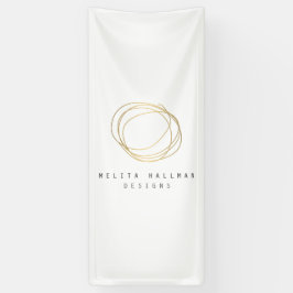 Minimale en moderne Gold Designer Scribble Logo Spandoek