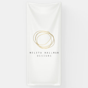 Minimale en moderne Gold Designer Scribble Logo Spandoek
