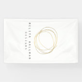 Minimale en moderne Gold Designer Scribble Logo Spandoek (Horizontaal)