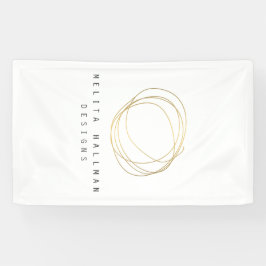 Minimale en moderne Gold Designer Scribble Logo Spandoek