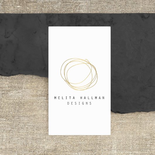 Minimale en moderne Gold Designer Scribble Logo Visitekaartje