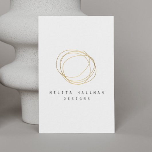 Minimale en moderne Gold Designer Scribble Logo Visitekaartje
