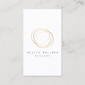 Minimale en moderne Gold Designer Scribble Logo Visitekaartje (Voorkant)