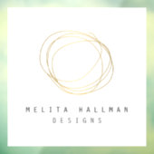 Minimale en moderne gouden ontwerper krabbel logo raamsticker (Vel 3)
