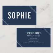 Minimale en moderne marine en wit visitekaartje (Voorkant / Achterkant)