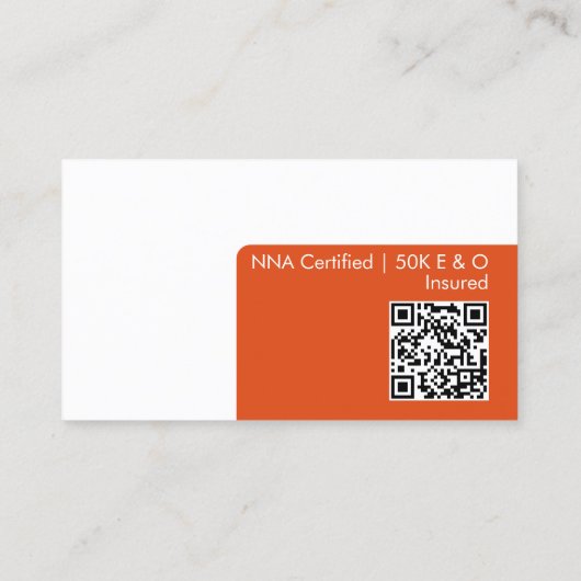 Minimale en moderne Oranje QR-code op vrijwillige  Visitekaartje (Achterkant)