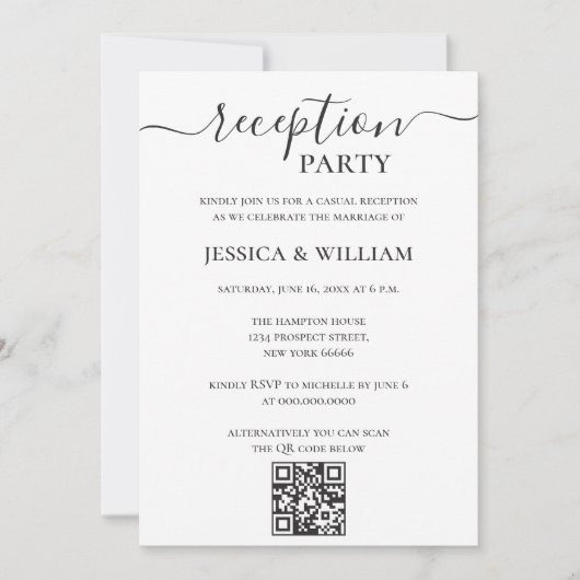 Minimale en moderne partij voor de ontvangst van Q Kaart (Voorkant)