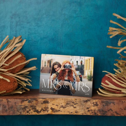 Minimale en moderne Passen getrouwd Mrs. & Mrs. Co Fotoplaat (Zijkant)