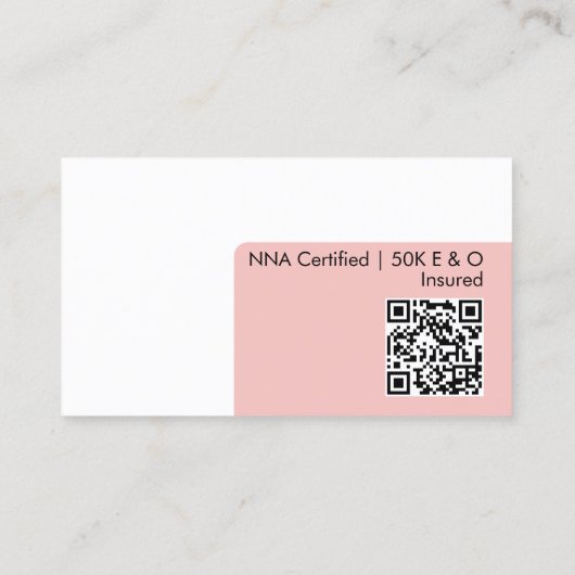 Minimale en moderne QR-code (roze) - op termijn Visitekaartje (Achterkant)