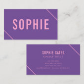 Minimale en moderne roze en Paarse Visitekaartje (Voorkant / Achterkant)