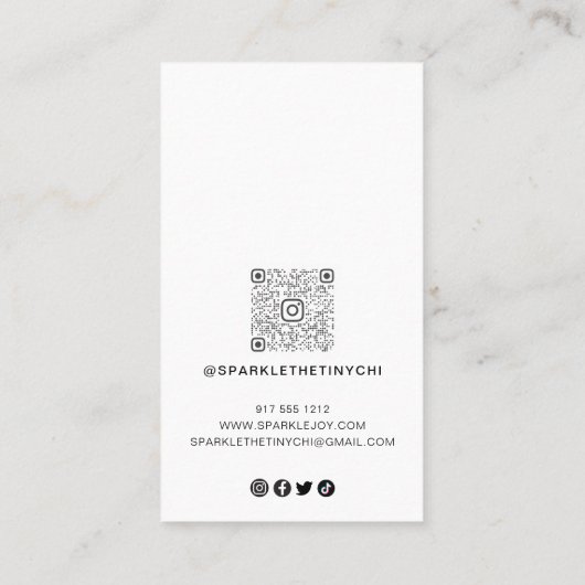 Minimale en moderne Single Photo QR-code Visitekaartje (Achterkant)
