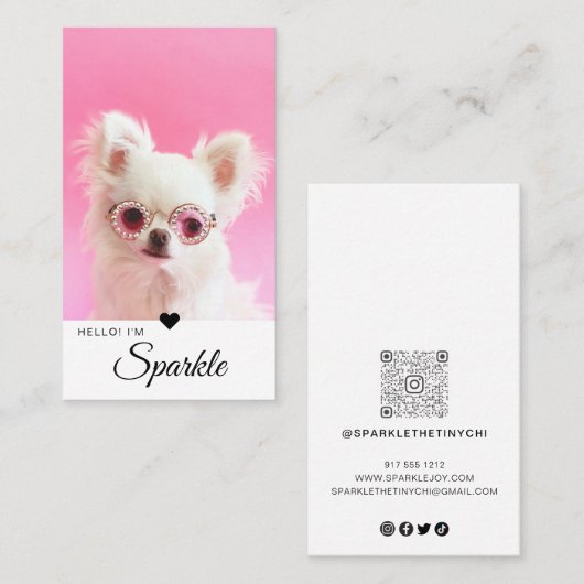 Minimale en moderne Single Photo QR-code Visitekaartje (Voorkant / Achterkant)