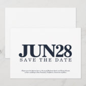 Minimale en moderne typografie sparen de Datum Save The Date (Voorkant / Achterkant)