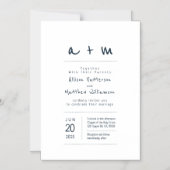 Minimale en moderne uitnodiging tot bruiloft magnetische uitnodiging (Voorkant)