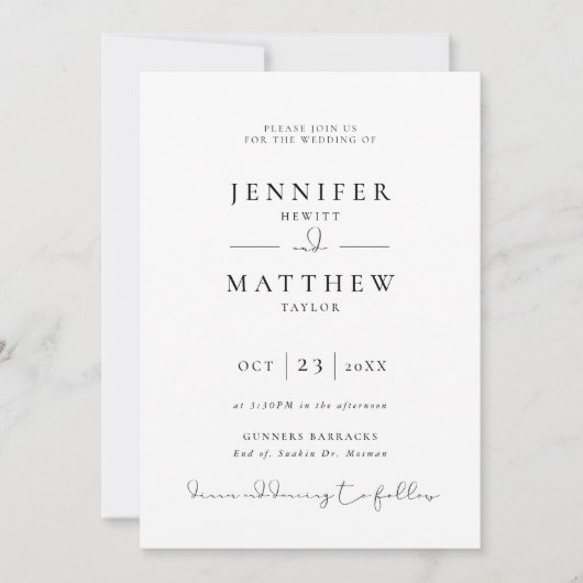 Minimale en moderne uitnodiging voor fotobruiloft (Voorkant)