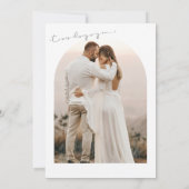 Minimale en moderne uitnodiging voor fotobruiloft (Achterkant)