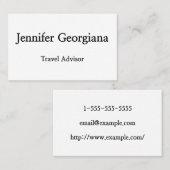 Minimale en moderne Visitekaartje voor reisadvies (Voorkant / Achterkant)