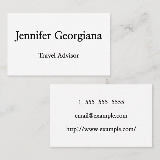Minimale en moderne Visitekaartje voor reisadvies (Voorkant / Achterkant)