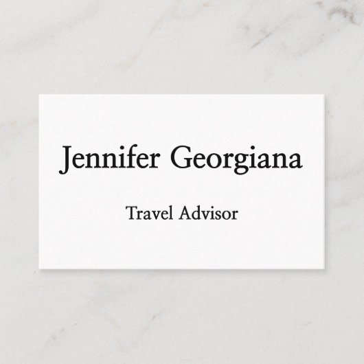 Minimale en moderne Visitekaartje voor reisadvies (Voorkant)