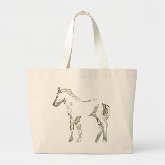 Minimale en moderne witte paardendrager grote tote bag (Voorkant)