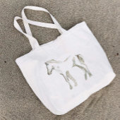 Minimale en moderne witte paardendrager grote tote bag