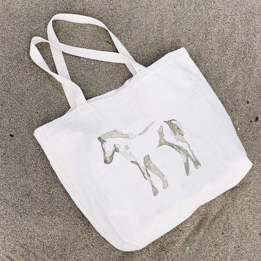 Minimale en moderne witte paardendrager grote tote bag
