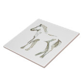 Minimale en moderne witte paardendrager tegeltje (Zijkant)