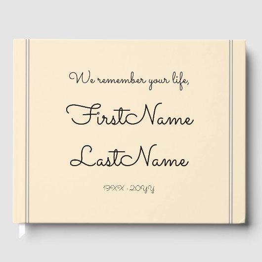 Minimale en persoonlijke sympathiecursus gastenboek (Voorkant)