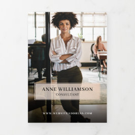 Minimale en professionele marketing en verkoop drieluik kaart