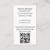 Minimale en professionele QR-code voor zakelijke f Visitekaartje (Achterkant)