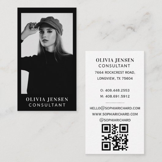 Minimale en professionele QR-code voor zakelijke f Visitekaartje (Voorkant / Achterkant)