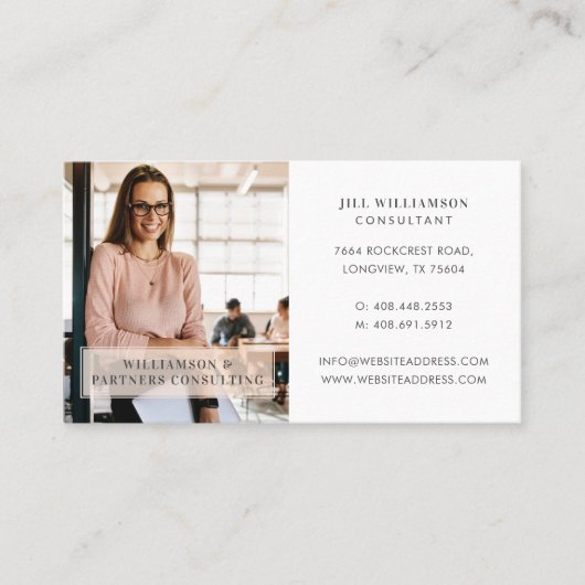 Minimale en professionele zakelijke foto van werkn visitekaartje (Voorkant)