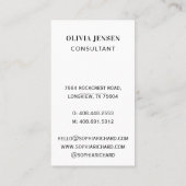 Minimale en professionele zakelijke foto van werkn visitekaartje (Achterkant)