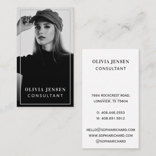 Minimale en professionele zakelijke foto van werkn visitekaartje (Voorkant / Achterkant)