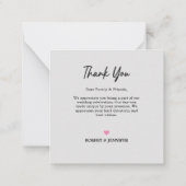 Minimale en stijlvolle foto trouwkaarten bedanken notitiekaartje (Achterkant)