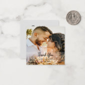 Minimale en stijlvolle foto trouwkaarten bedanken notitiekaartje (Voorkant / Achterkant in situ)