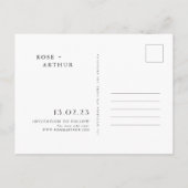 Minimale en stijlvolle Save The Date-uitnodiging Uitnodiging Briefkaart (Achterkant)