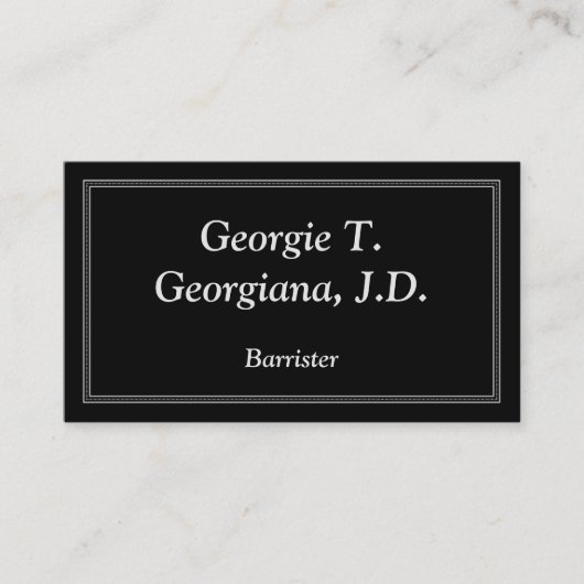 Minimale en traditionele Barrister-Visitekaartje Visitekaartje (Voorkant)