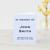 Minimale en Treurige Begrafenis/HerdenkingsKaart Kaart (Gele Bloem)