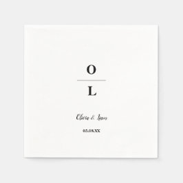 Minimale en zwarte bruiloft servet