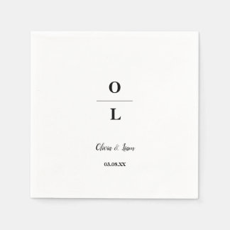 Minimale en zwarte bruiloft servet