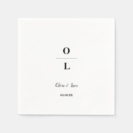 Minimale en zwarte bruiloft servet (Voorkant)