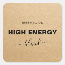 Minimale Essential Oil Blend Kraft Roller Bottle Vierkante Sticker