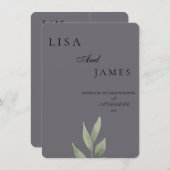 MINIMALE ESTHETISCHE BRUILOFT UITNODIGING (Voorkant / Achterkant)