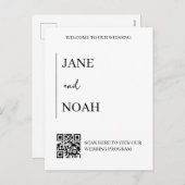 Minimale esthetische bruiloft uitnodigt met QR-cod Feestdagenkaart (Voorkant / Achterkant)