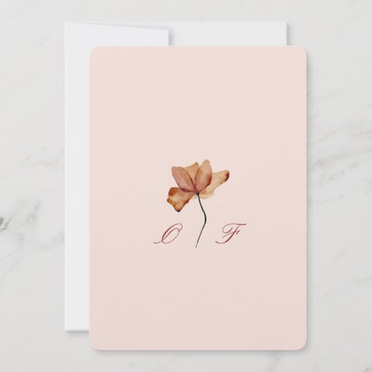 minimale, esthetische en zachte vibe trouwkaart kaart (Achterkant)