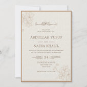 Minimale esthetische Floral Islamitische bruiloft  Kaart (Voorkant)