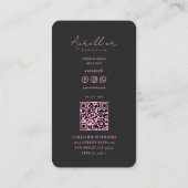 Minimale esthetische ontwerper roze zwart interieu visitekaartje (Achterkant)