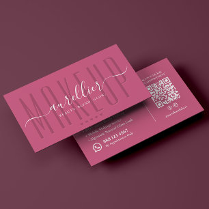 Minimale esthetische roze visagist glamourstudio visitekaartje