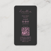 Minimale esthetische roze zwarte massagetherapeut visitekaartje (Achterkant)